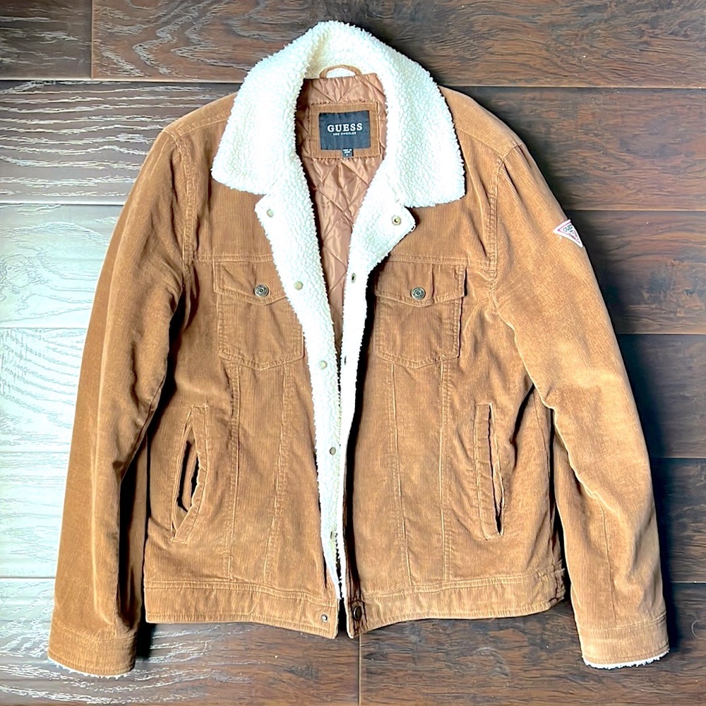 Guess Sherpa corduroy trucker jacket